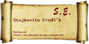 Stojkovits Ernák névjegykártya
